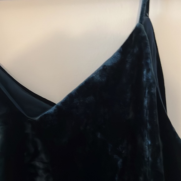 Velvet Mini Dress | Highline Collective | Shoulder Ruffle | Good Cond Worn Once - Picture 4 of 4